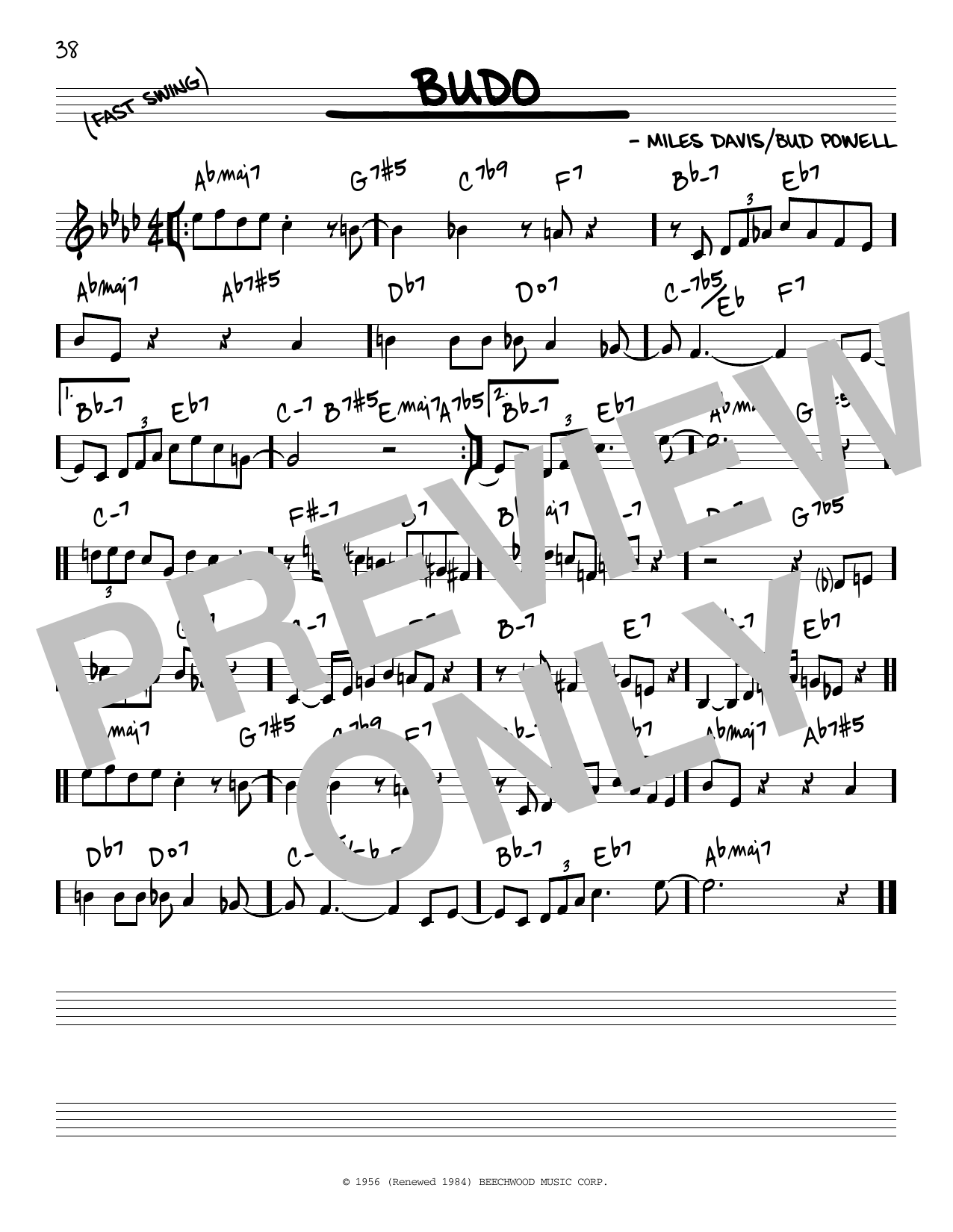 Miles Davis Budo sheet music notes and chords. Download Printable PDF.