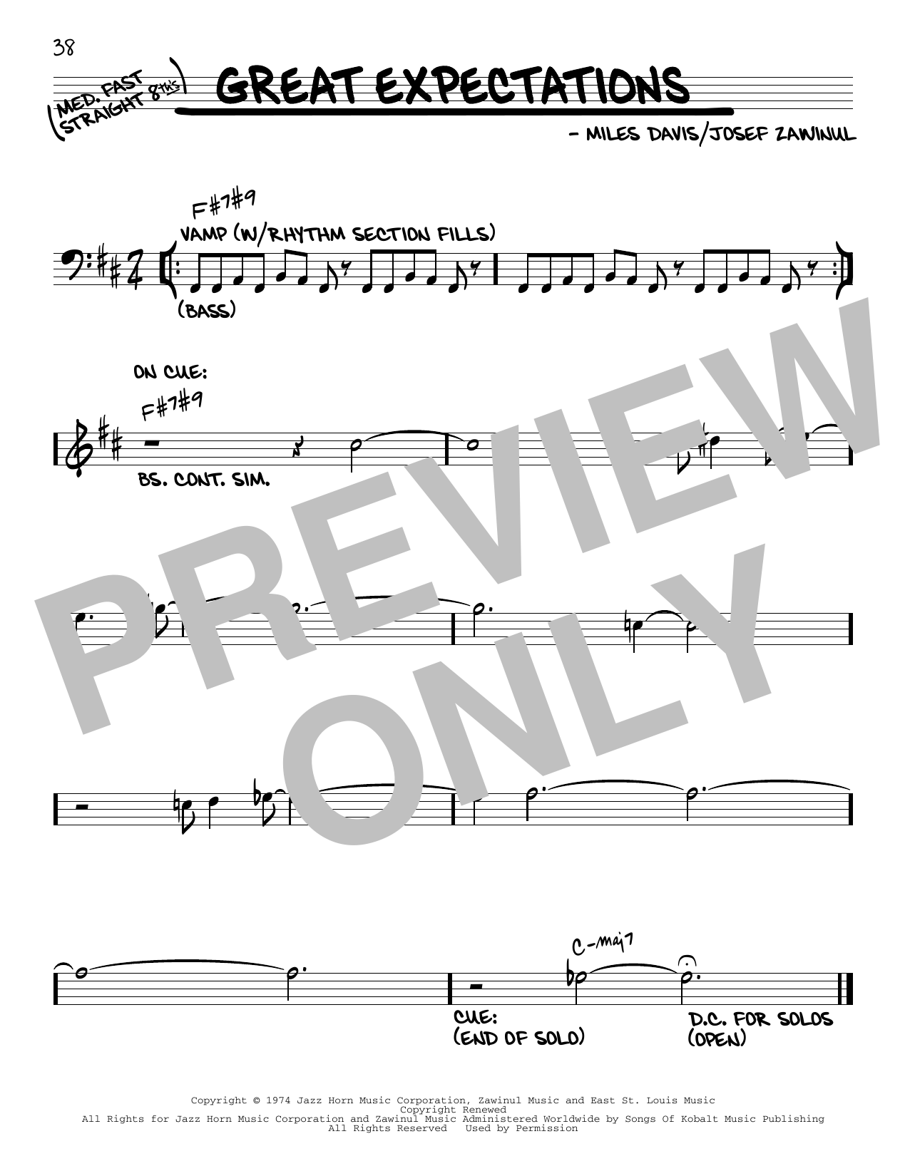 Miles Davis Great Expectations sheet music notes and chords. Download Printable PDF.