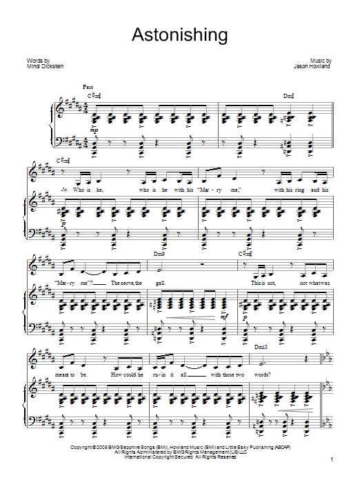 Mindi Dickstein Astonishing sheet music notes and chords. Download Printable PDF.