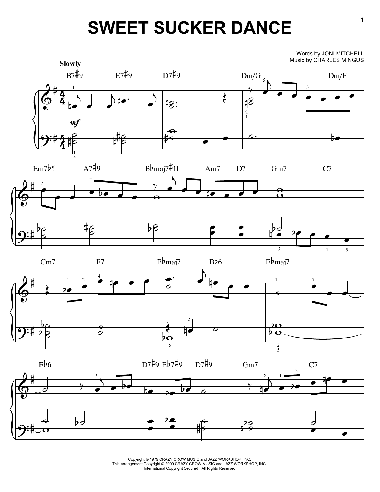 Mingus Dynasty Sweet Sucker Dance sheet music notes and chords. Download Printable PDF.