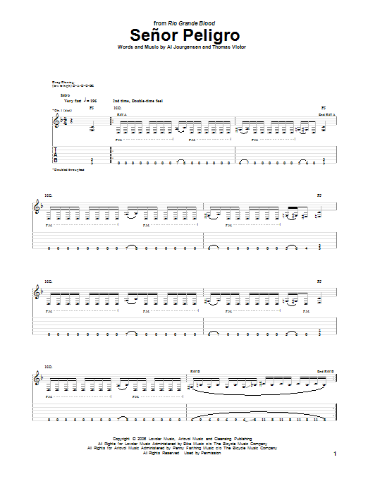 Ministry Senor Peligro sheet music notes and chords. Download Printable PDF.