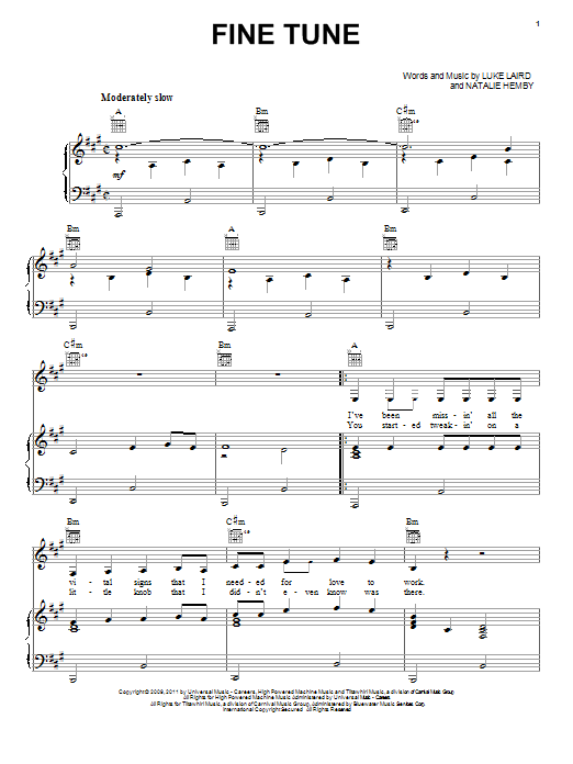 Miranda Lambert Fine Tune sheet music notes and chords. Download Printable PDF.