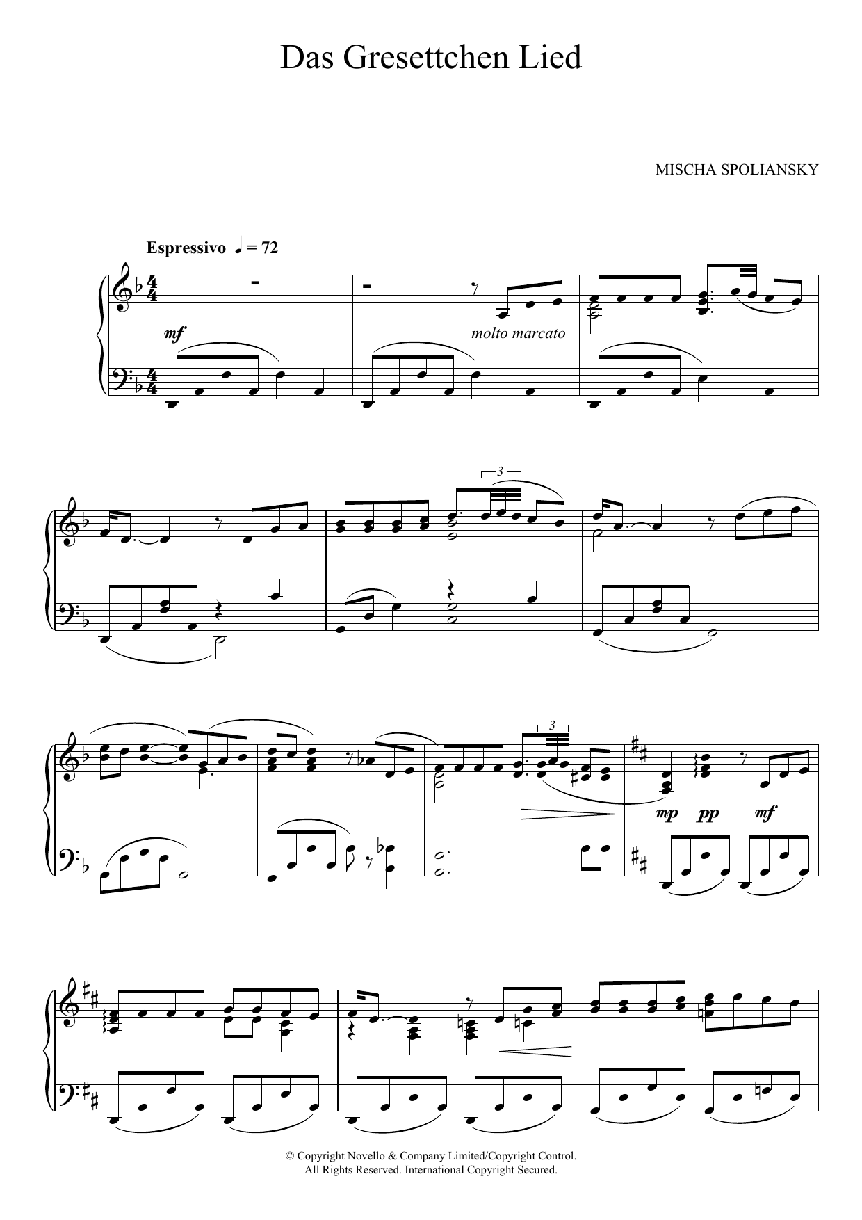 Mischa Spoliansky Das Grisettchen Lied sheet music notes and chords. Download Printable PDF.