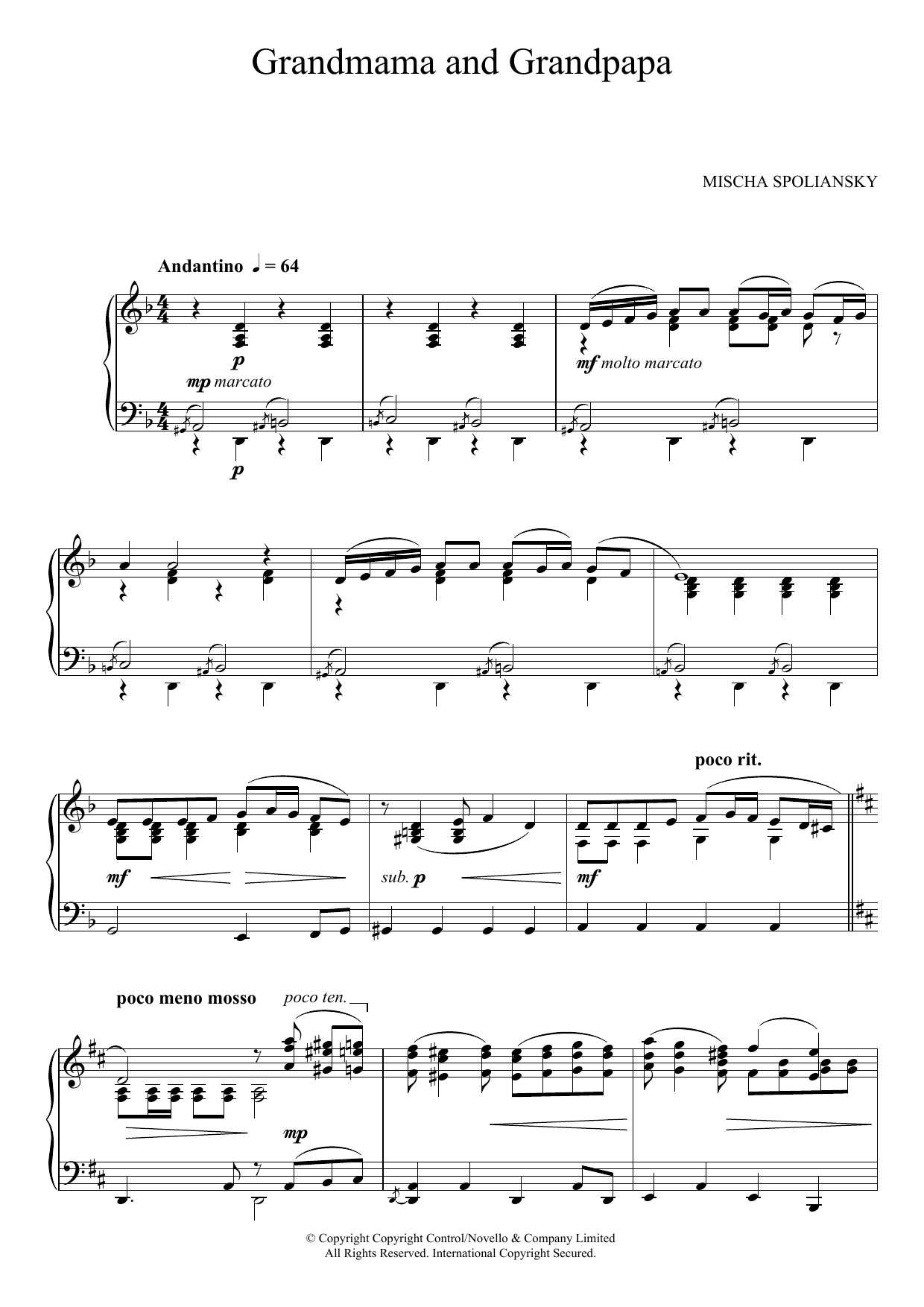 Mischa Spoliansky Grandmama And Grandpapa sheet music notes and chords. Download Printable PDF.