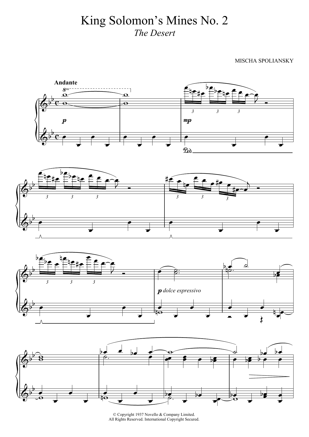 Learn to play Mischa Spoliansky King Solomon's Mines 2: The Desert sheet music for Piano Solo in minutes. Mischa Spoliansky King Solomon's Mines 2: The Desert sheet music notes and chords. Download Printable PDF.