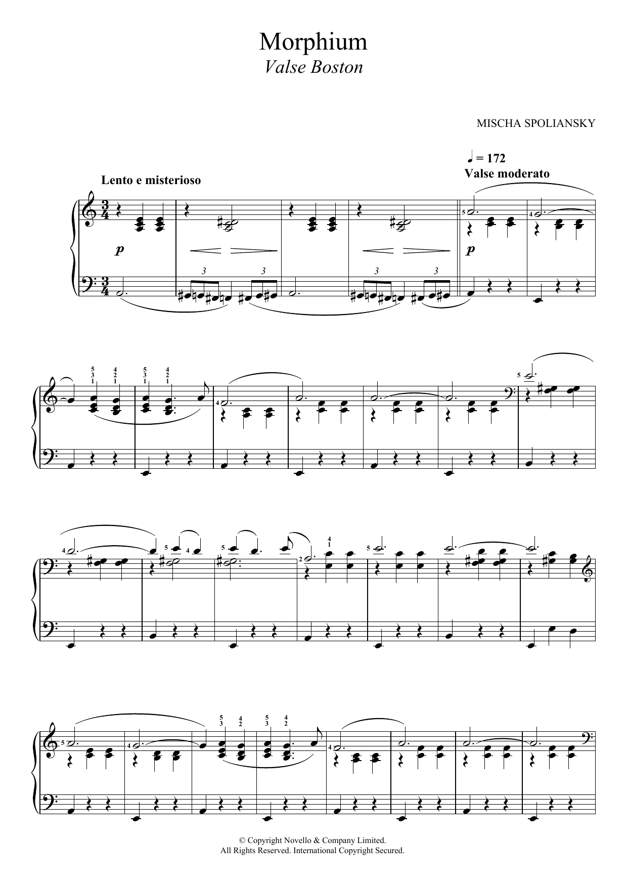 Mischa Spoliansky Morphium sheet music notes and chords. Download Printable PDF.