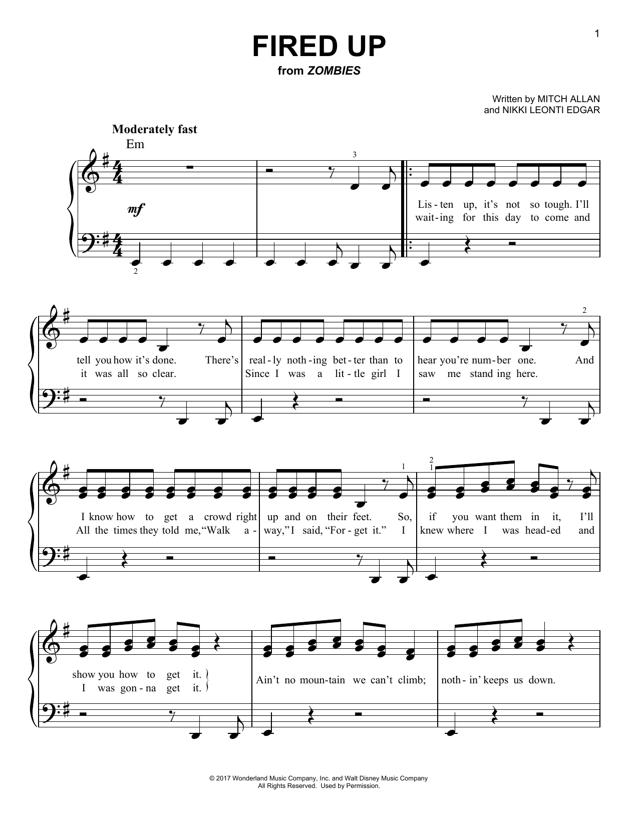 Learn to play Mitch Allan Fired Up sheet music for Easy Piano in minutes. Price: 6.9900$ Mitch Allan Fired Up sheet music notes and chords arranged for Easy Piano