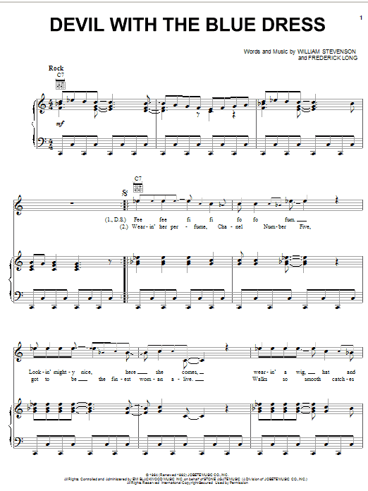 Learn to play Mitch Ryder Devil With The Blue Dress sheet music for Lead Sheet / Fake Book in minutes. Price: 5.9900$ Mitch Ryder Devil With The Blue Dress sheet music notes and chords arranged for Lead Sheet / Fake Book