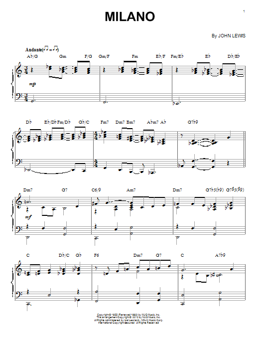 Learn to play Modern Jazz Quartet Milano (arr. Brent Edstrom) sheet music for Piano Solo in minutes. Modern Jazz Quartet Milano (arr. Brent Edstrom) sheet music notes and chords. Download Printable PDF.