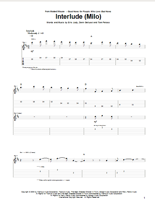 Modest Mouse Guitar Chords