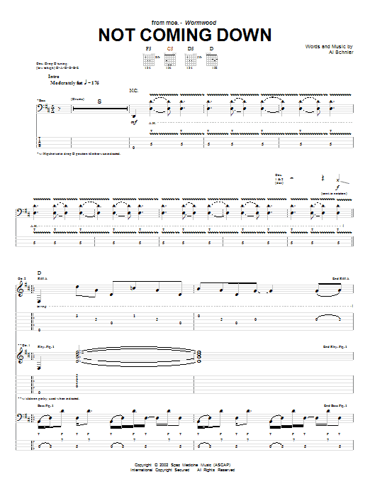 moe. Not Coming Down sheet music notes and chords. Download Printable PDF.