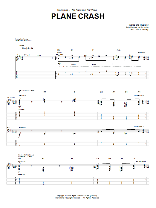 moe. Plane Crash sheet music notes and chords. Download Printable PDF.