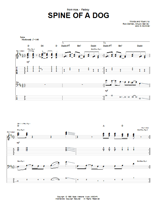 moe. Spine Of A Dog sheet music notes and chords. Download Printable PDF.