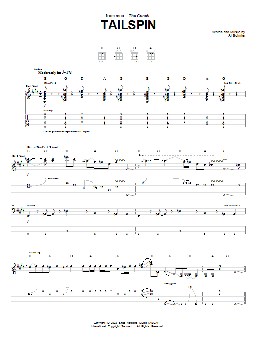 moe. Tailspin sheet music notes and chords. Download Printable PDF.