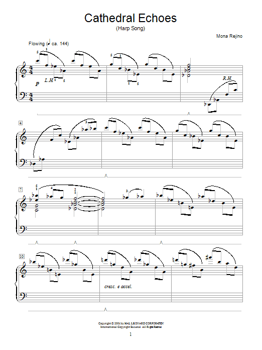Mona Rejino Cathedral Echoes (Harp Song) sheet music notes and chords. Download Printable PDF.