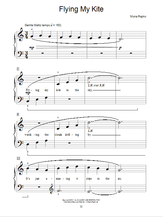 Mona Rejino Flying My Kite sheet music notes and chords. Download Printable PDF.