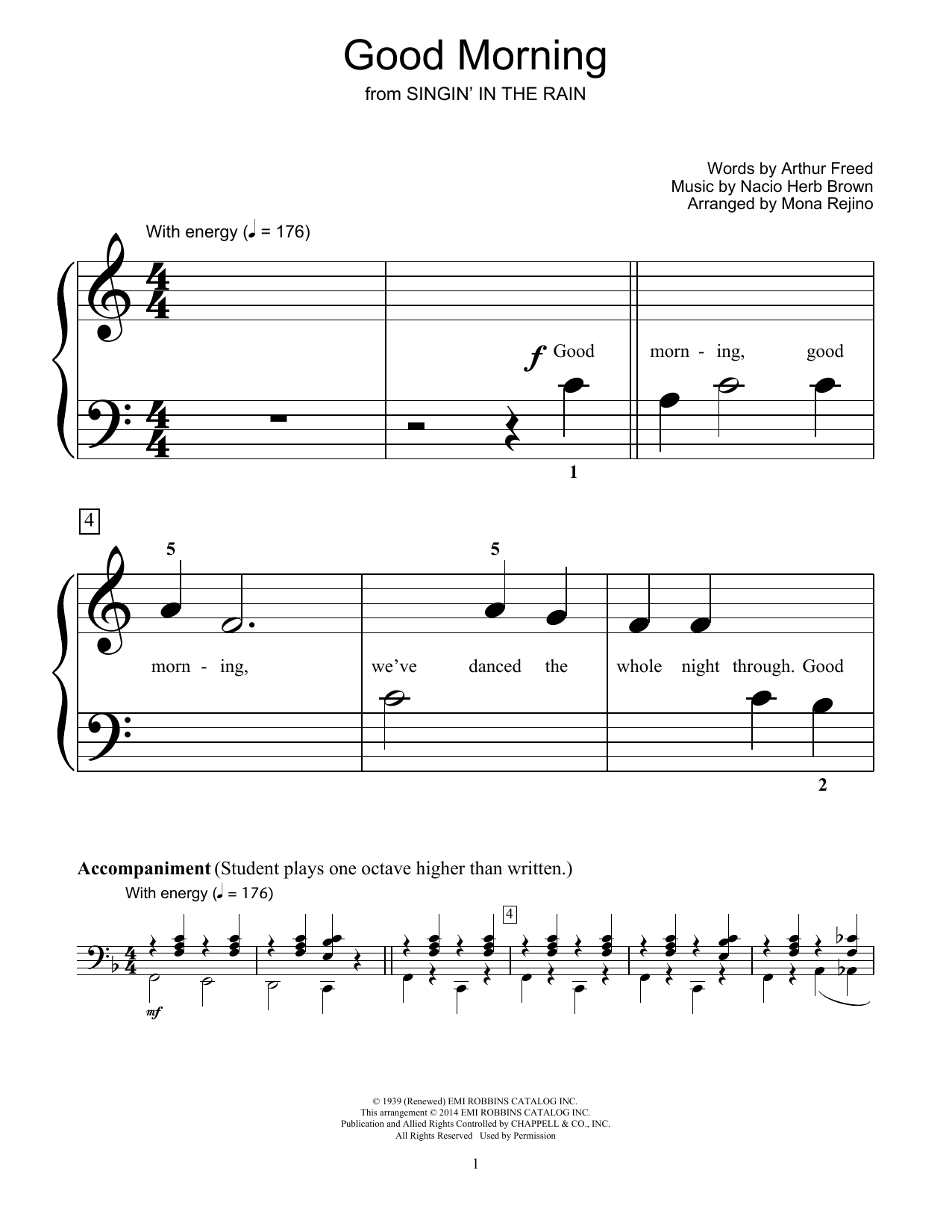 Mona Rejino Good Morning sheet music notes and chords. Download Printable PDF.