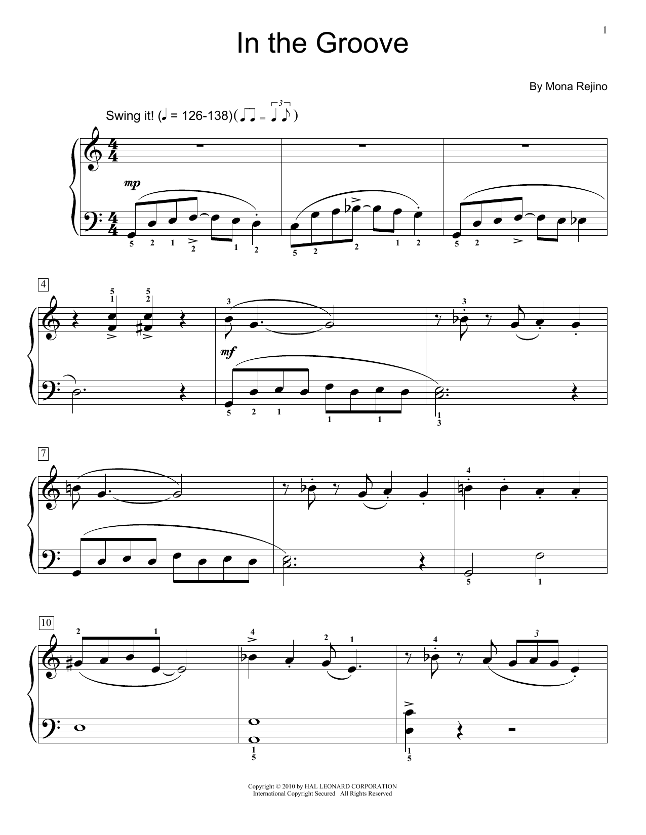 Mona Rejino In The Groove sheet music notes and chords. Download Printable PDF.