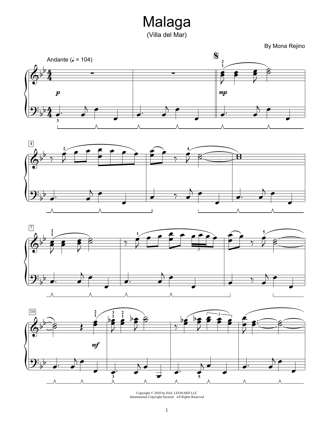 Learn to play Mona Rejino Malaga (Villa Del Mar) sheet music for Educational Piano in minutes. Price: 6.9900$ Mona Rejino Malaga (Villa Del Mar) sheet music notes and chords arranged for Educational Piano