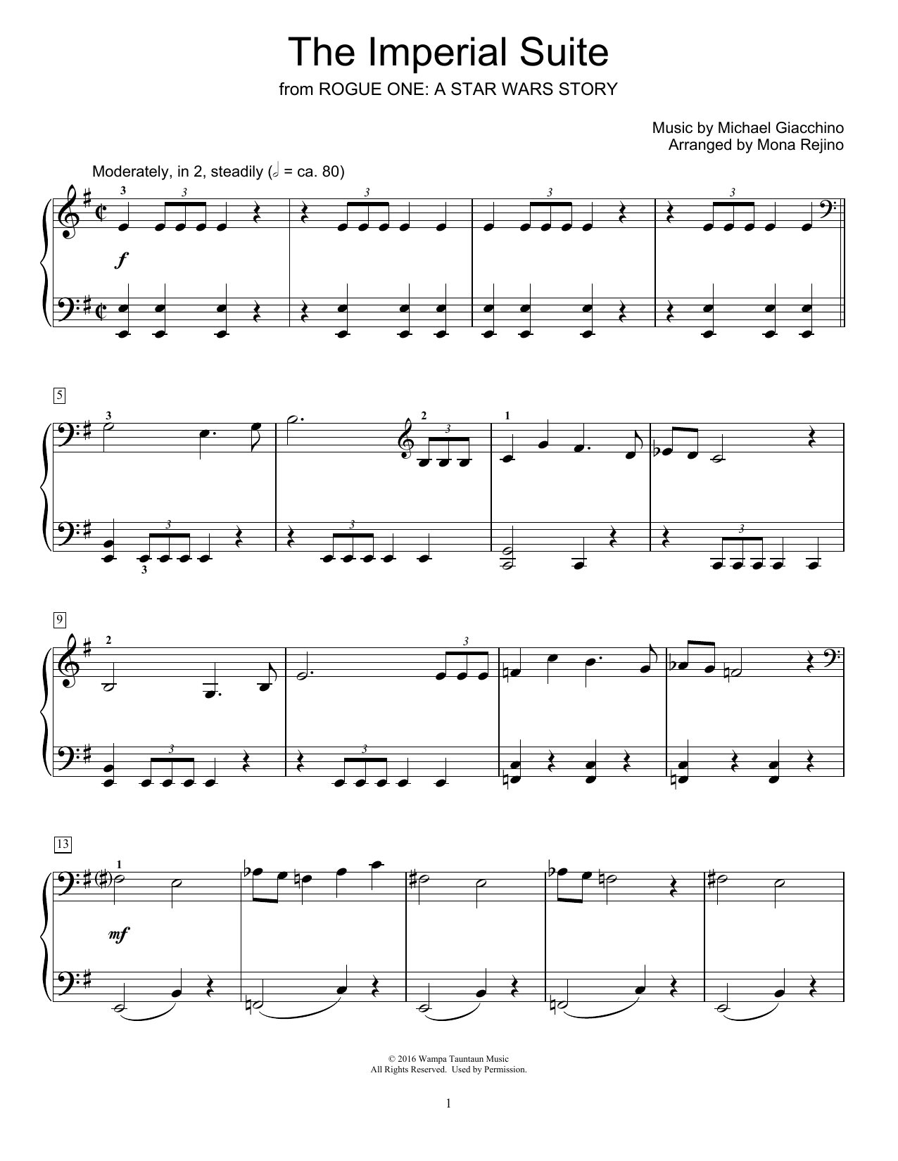 Mona Rejino The Imperial Suite sheet music notes and chords. Download Printable PDF.