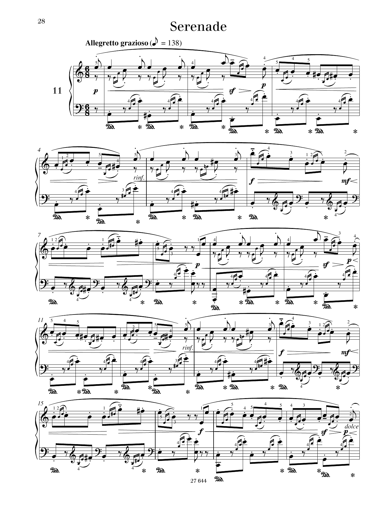 Monika Twelsiek Serenade sheet music notes and chords. Download Printable PDF.