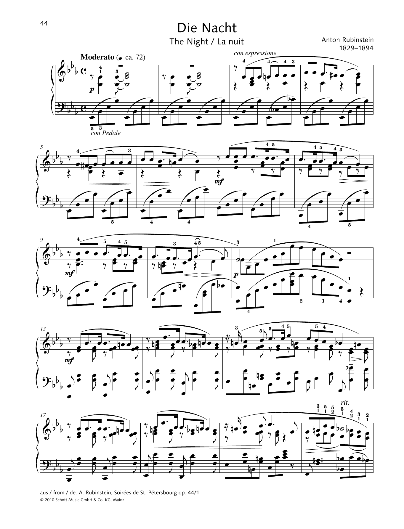 Monika Twelsiek The Night sheet music notes and chords arranged for Piano Solo
