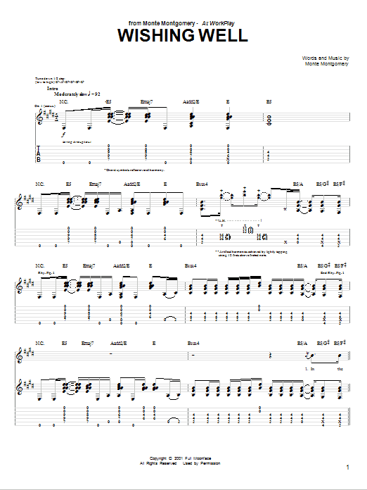 Monte Montgomery Wishing Well sheet music notes and chords. Download Printable PDF.