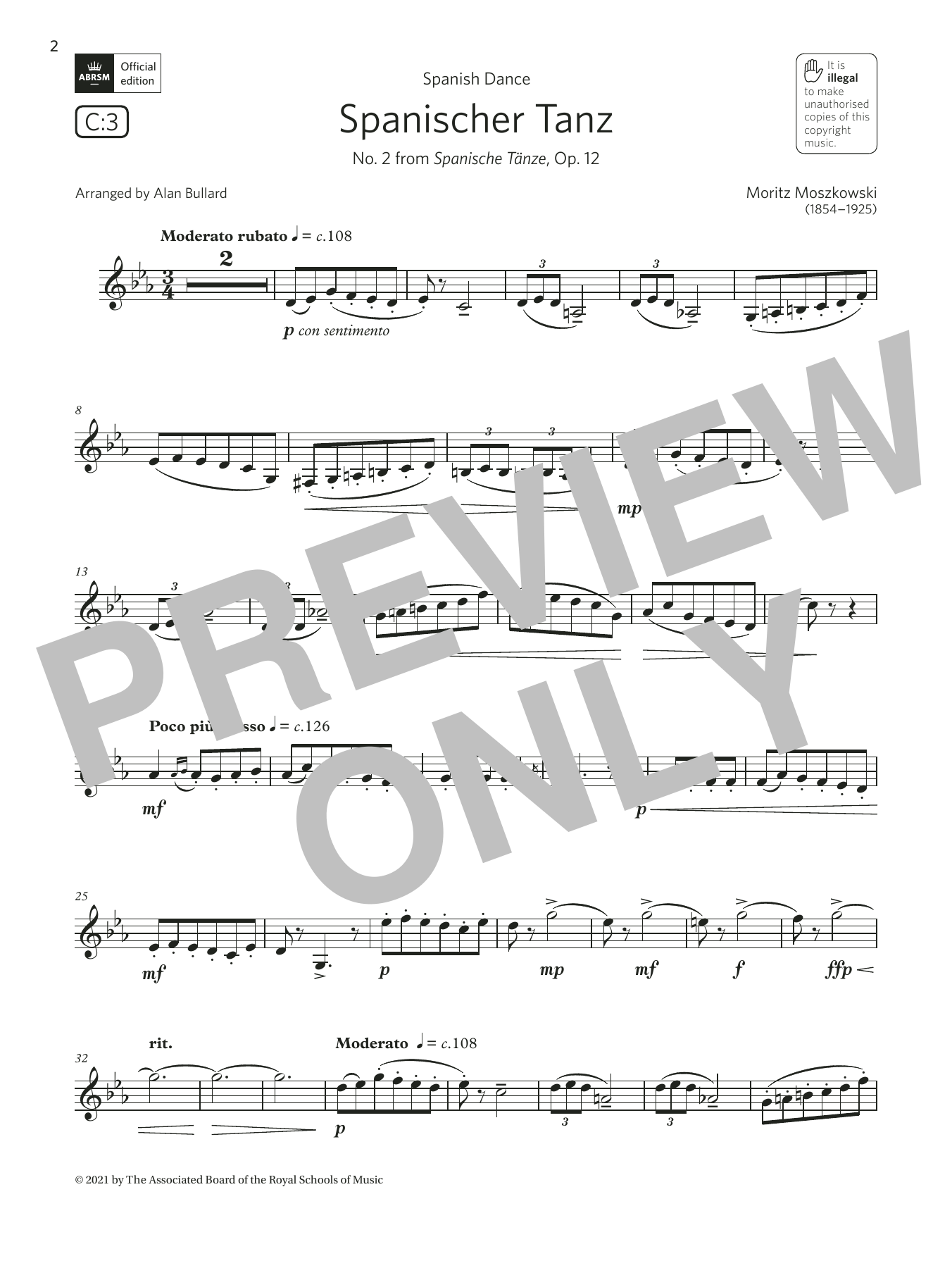 Learn to play Moritz Moszkowski Spanischer Tanz (from Spanische Tänze) (Grade 5 List C3 from the ABRSM Clarinet syllabus from 2022) sheet music for Clarinet Solo in minutes. Price: 4.4900$ Moritz Moszkowski Spanischer Tanz (from Spanische Tänze) (Grade 5 List C3 from the ABRSM Clarinet syllabus from 2022) sheet music notes and chords arranged for Clarinet Solo