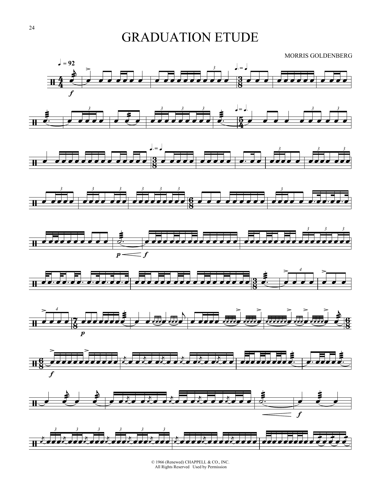 Morris Goldenberg Graduation Etude sheet music notes and chords. Download Printable PDF.