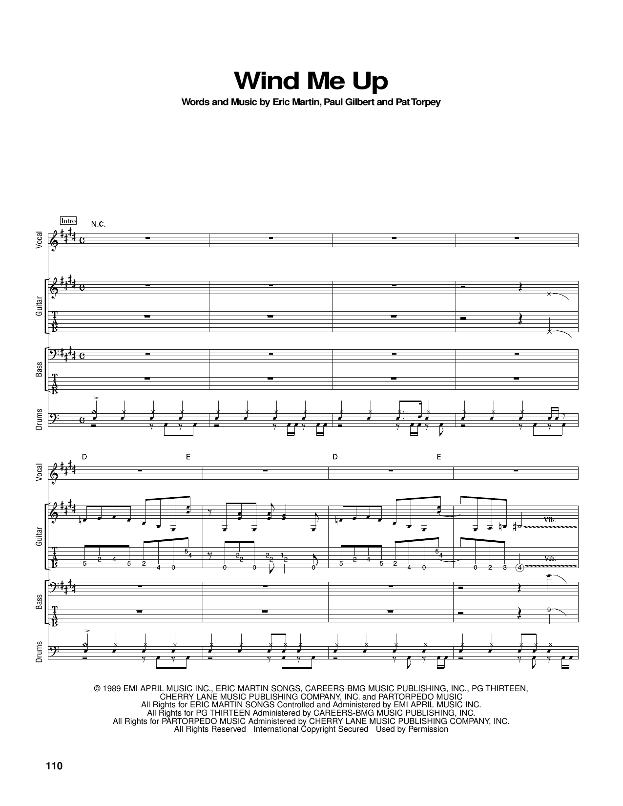 Mr. Big Wind Me Up sheet music notes and chords. Download Printable PDF.