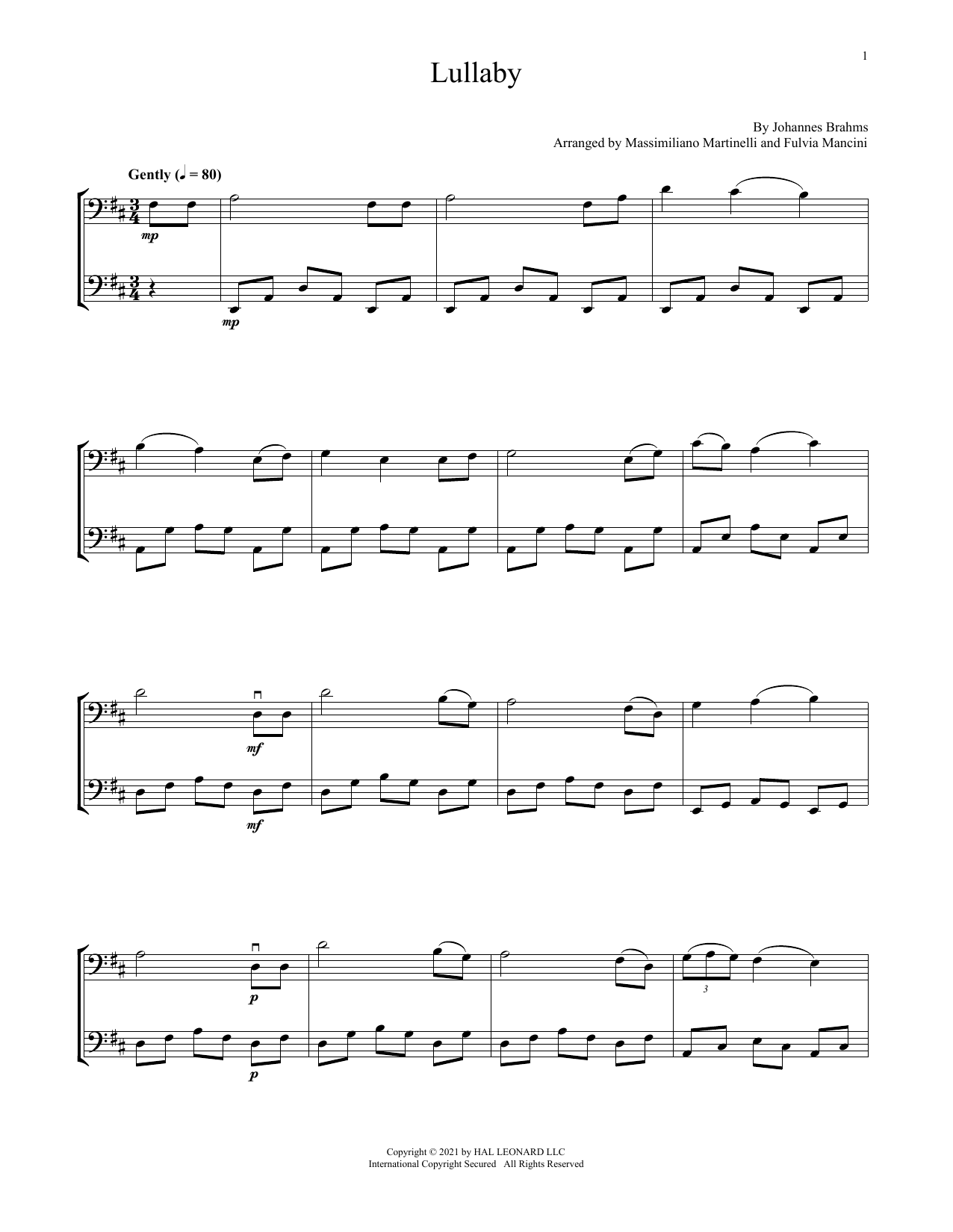 Mr & Mrs Cello Lullaby sheet music notes and chords. Download Printable PDF.