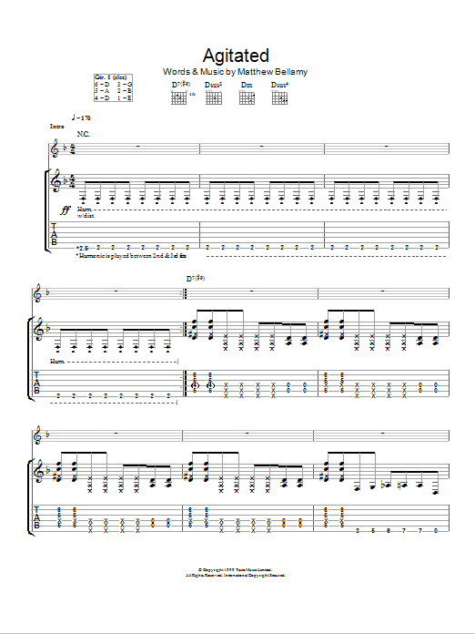 Learn to play Muse Agitated sheet music for Guitar Tab in minutes. Price: 7.8900$ Muse Agitated sheet music notes and chords arranged for Guitar Tab