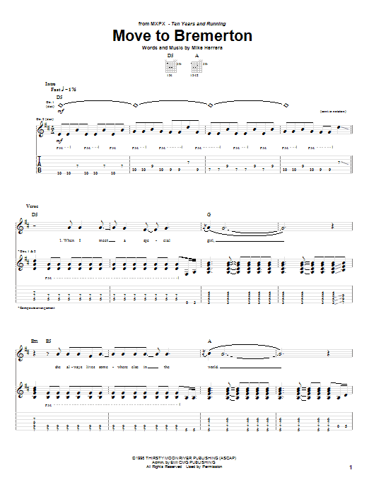 MxPx Move To Bremerton sheet music notes and chords. Download Printable PDF.