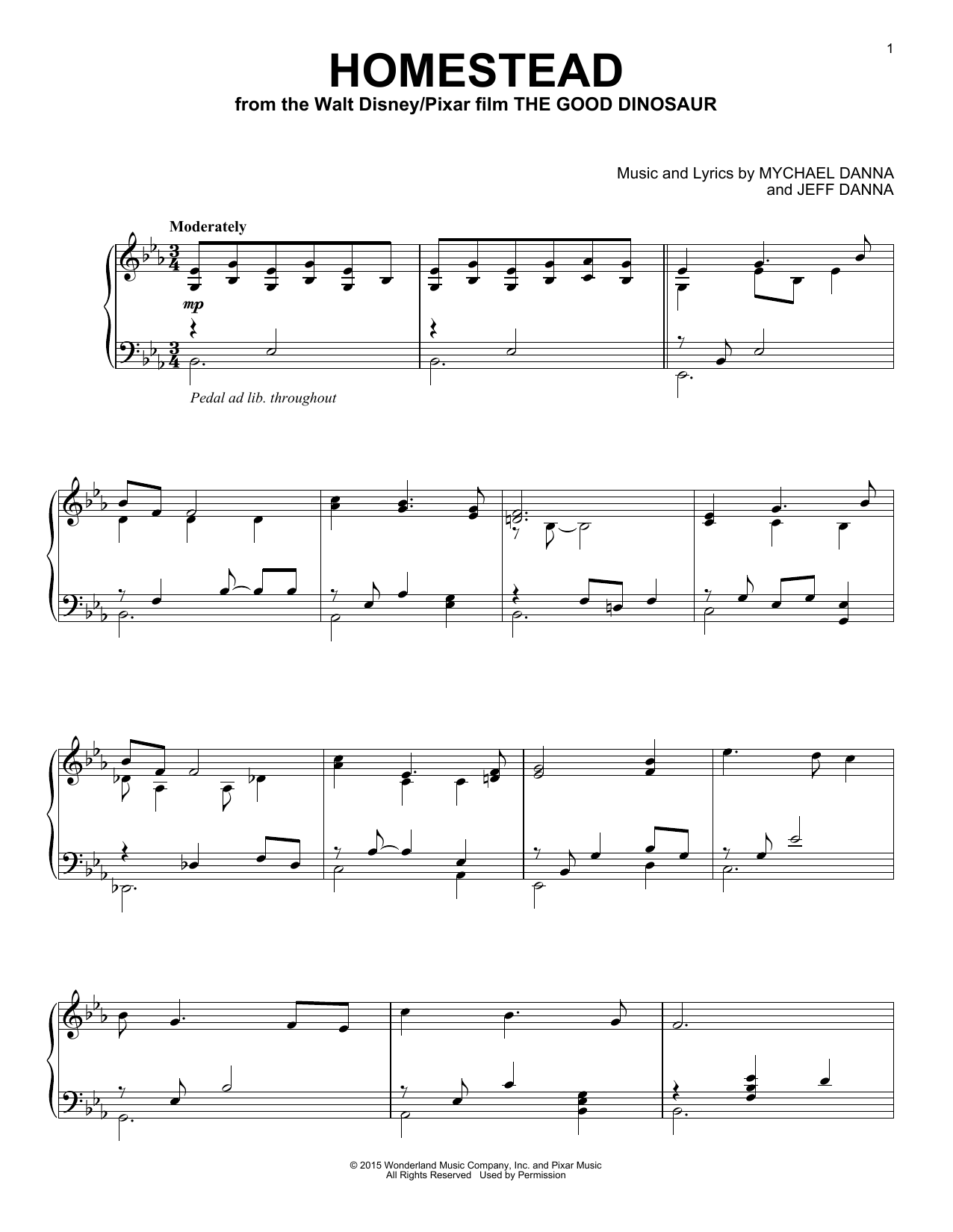 Mychael & Jeff Danna Homestead sheet music notes and chords. Download Printable PDF.