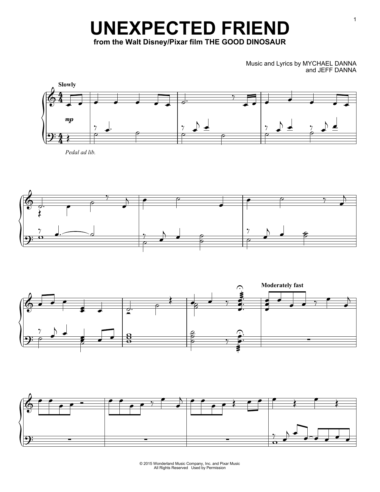 Mychael & Jeff Danna Unexpected Friend sheet music notes and chords. Download Printable PDF.