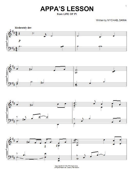 Learn to play Mychael Danna Appa's Lesson sheet music for Piano Solo in minutes. Mychael Danna Appa's Lesson sheet music notes and chords. Download Printable PDF.
