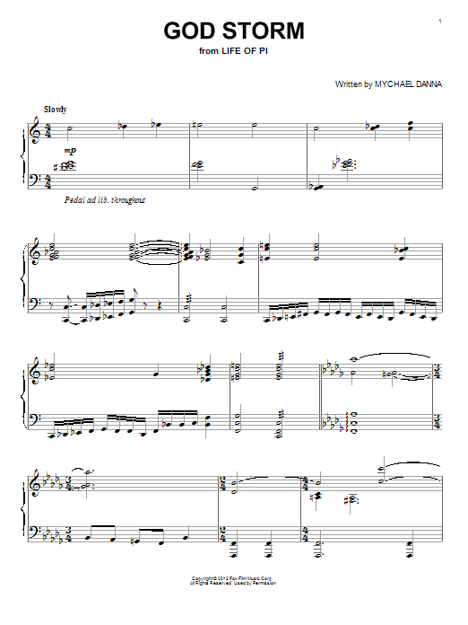 Mychael Danna God Storm sheet music notes and chords. Download Printable PDF.