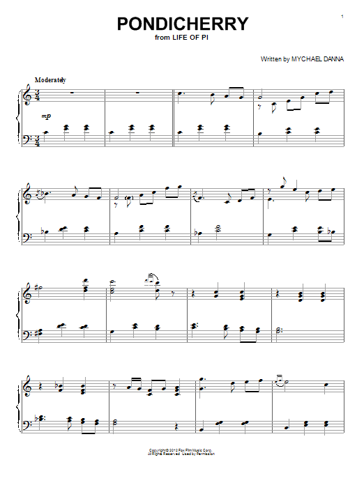 Learn to play Mychael Danna Pondicherry sheet music for Piano Solo in minutes. Mychael Danna Pondicherry sheet music notes and chords