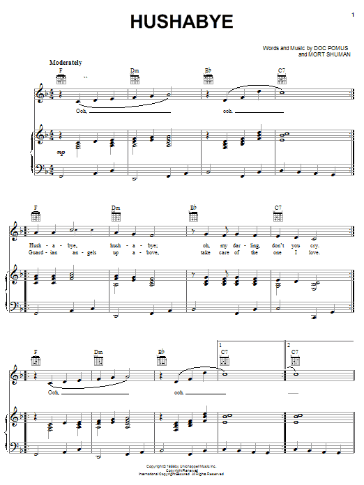 Mystics Hushabye sheet music notes and chords. Download Printable PDF.