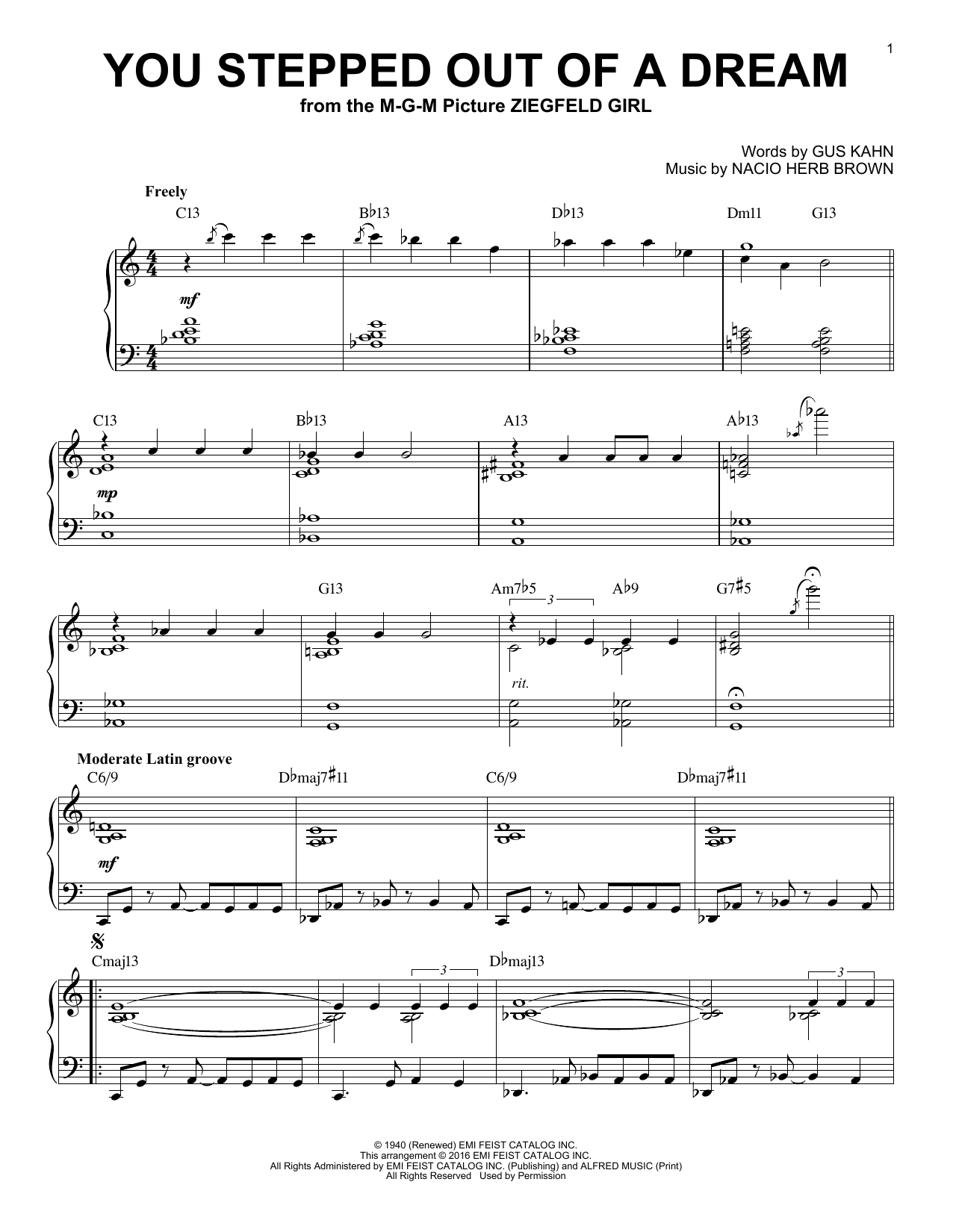 Nacio Herb Brown You Stepped Out Of A Dream (arr. Brent Edstrom) sheet music notes and chords. Download Printable PDF.