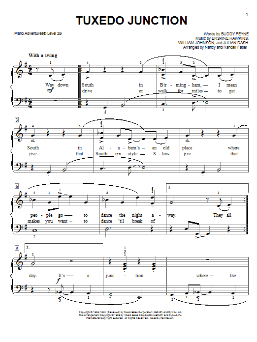 Nancy and Randall Faber Tuxedo Junction sheet music notes and chords. Download Printable PDF.