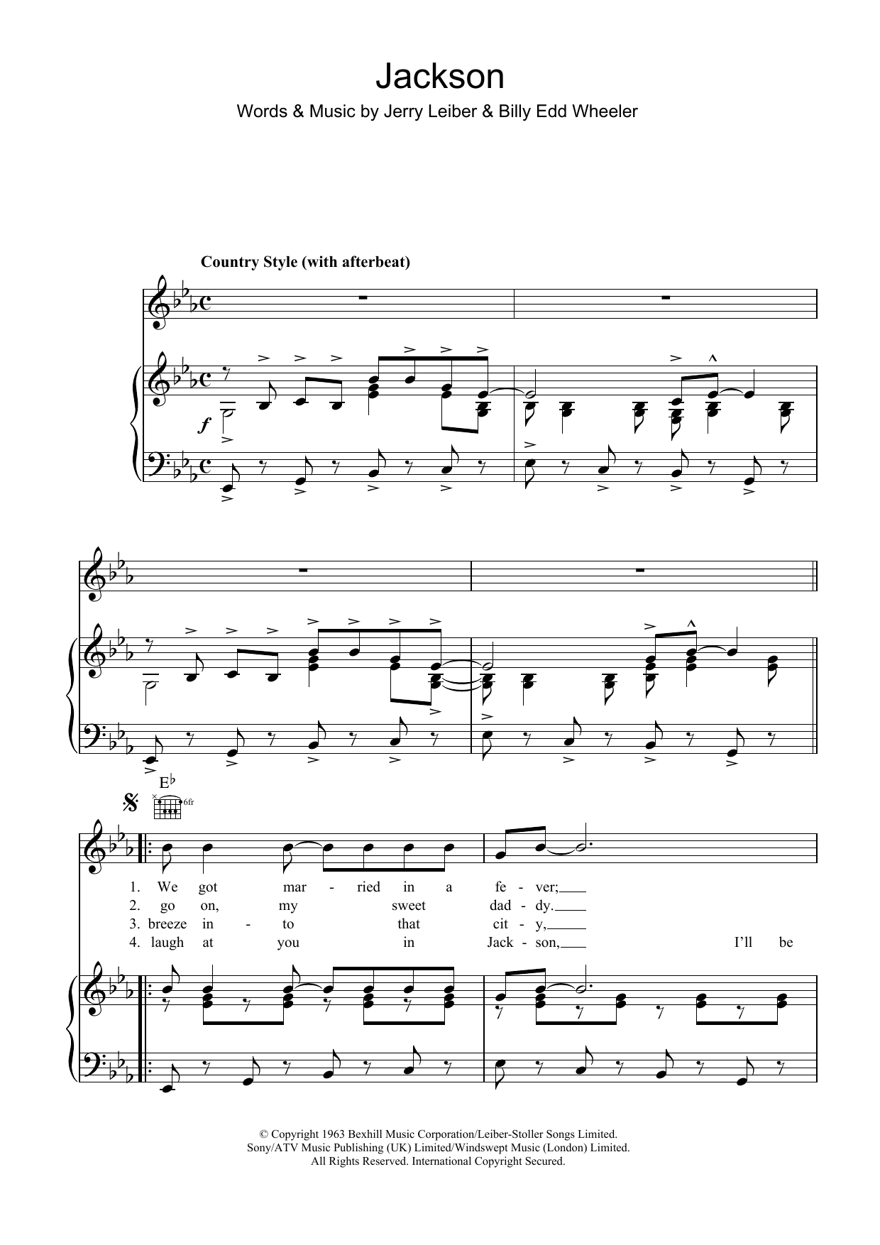 Nancy Sinatra Jackson sheet music notes and chords. Download Printable PDF.