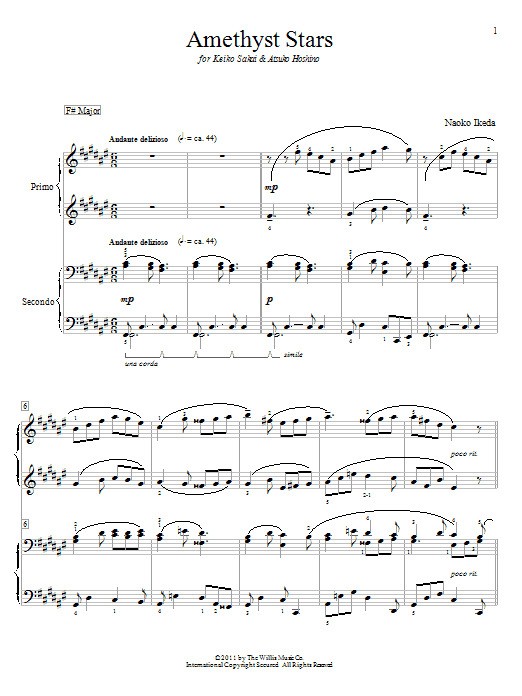 Naoko Ikeda Amethyst Stars sheet music notes and chords. Download Printable PDF.