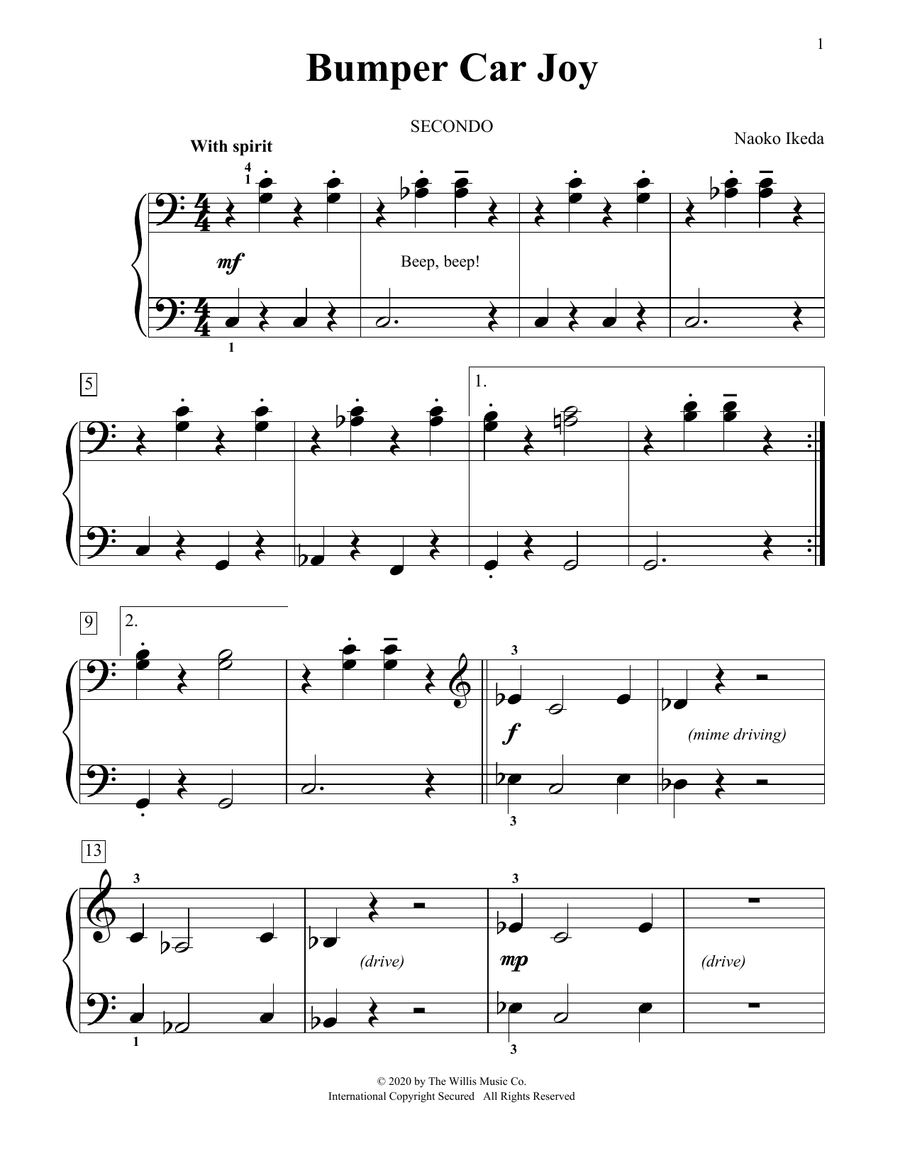 Naoko Ikeda Bumper Car Joy sheet music notes and chords. Download Printable PDF.