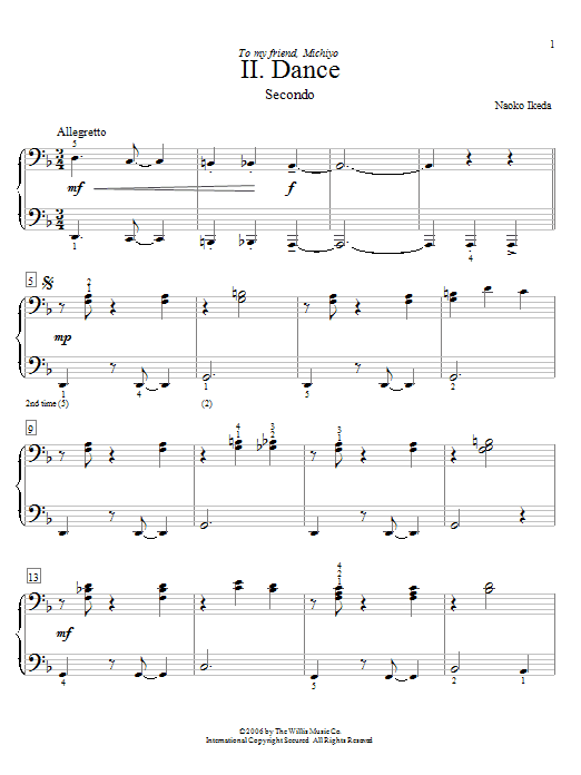 Naoko Ikeda Dance sheet music notes and chords. Download Printable PDF.