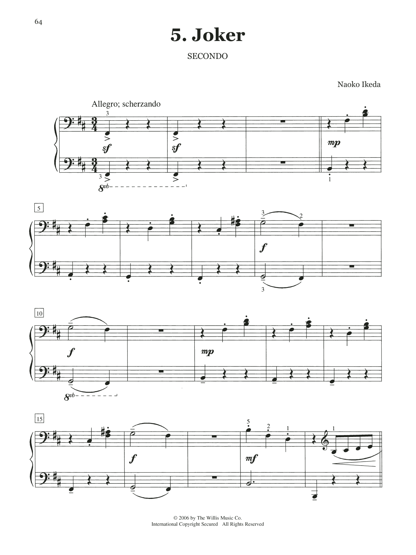 Naoko Ikeda Joker sheet music notes and chords. Download Printable PDF.