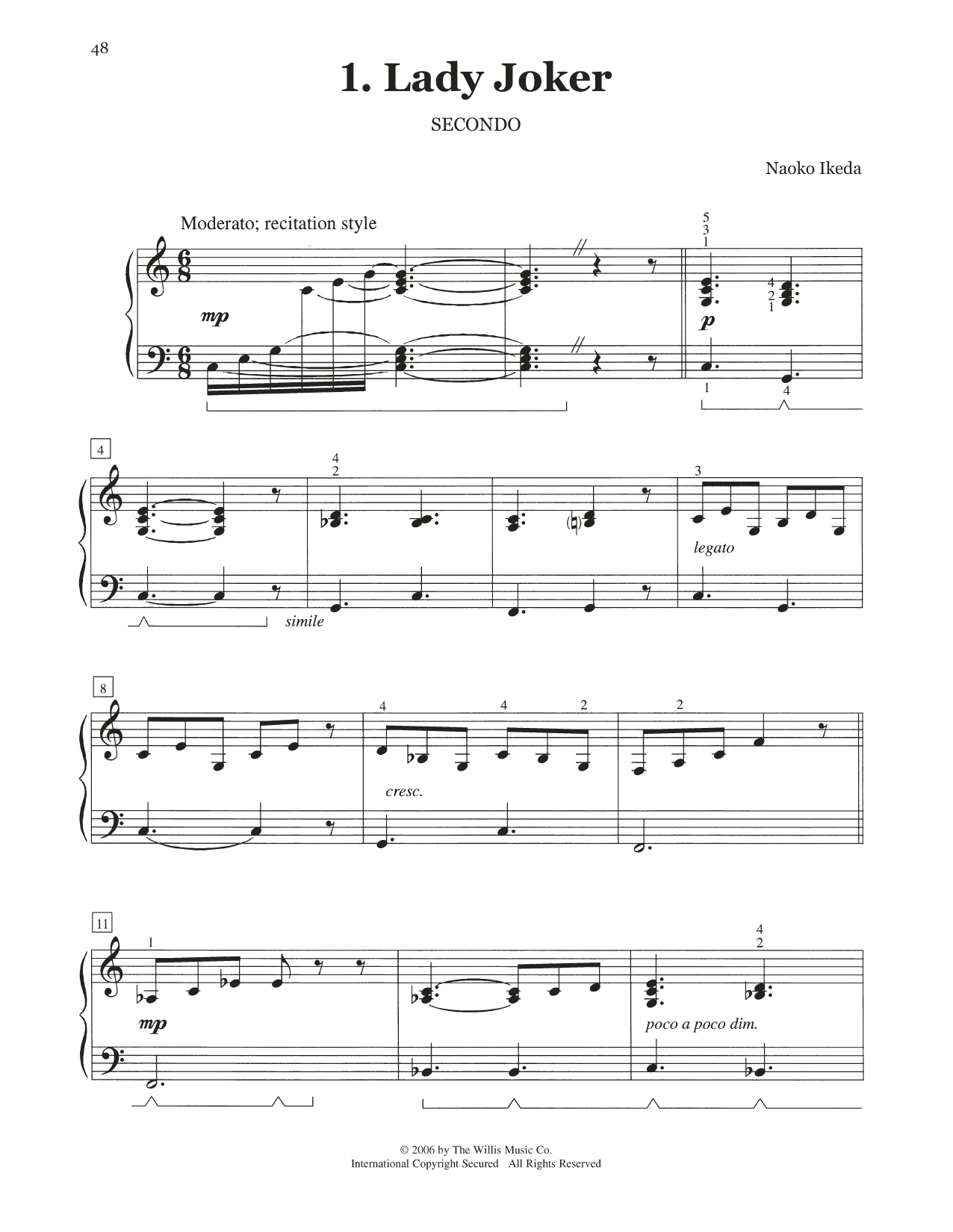 Naoko Ikeda Lady Joker sheet music notes and chords. Download Printable PDF.