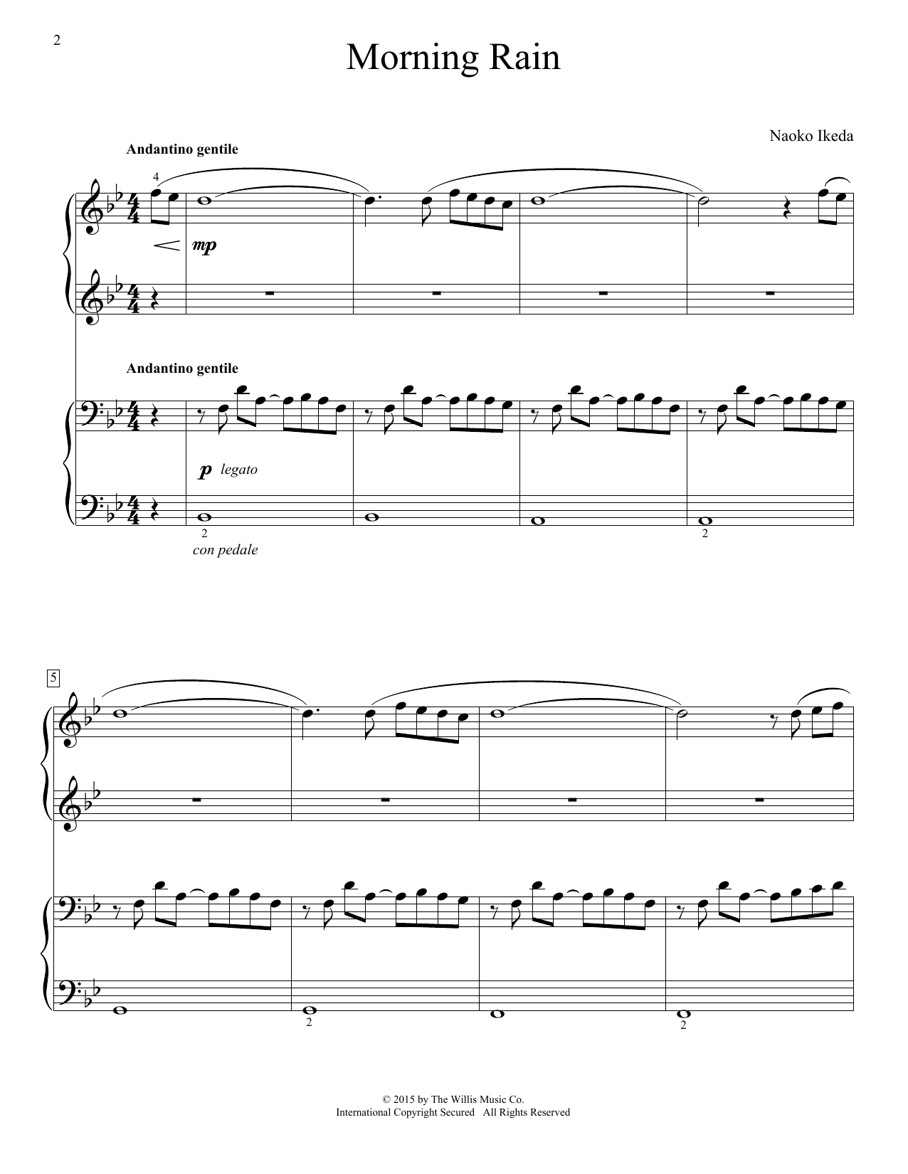 Naoko Ikeda Morning Rain sheet music notes and chords. Download Printable PDF.