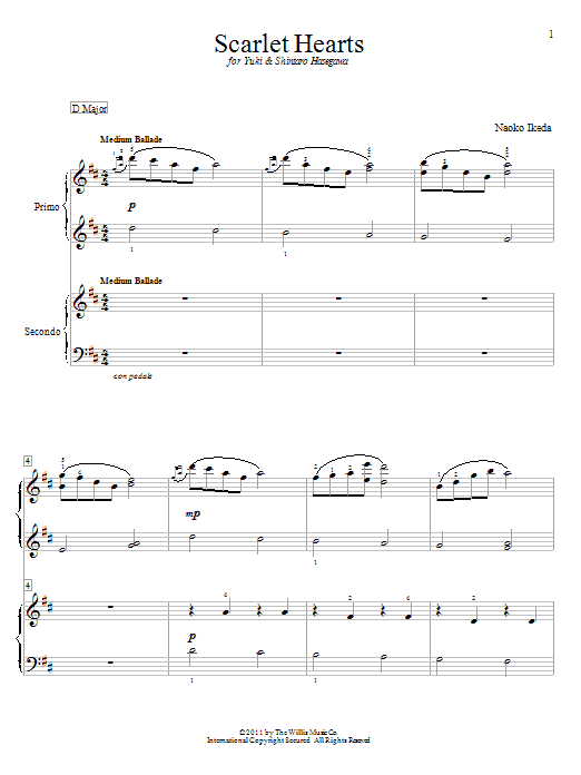 Naoko Ikeda Scarlet Hearts sheet music notes and chords. Download Printable PDF.