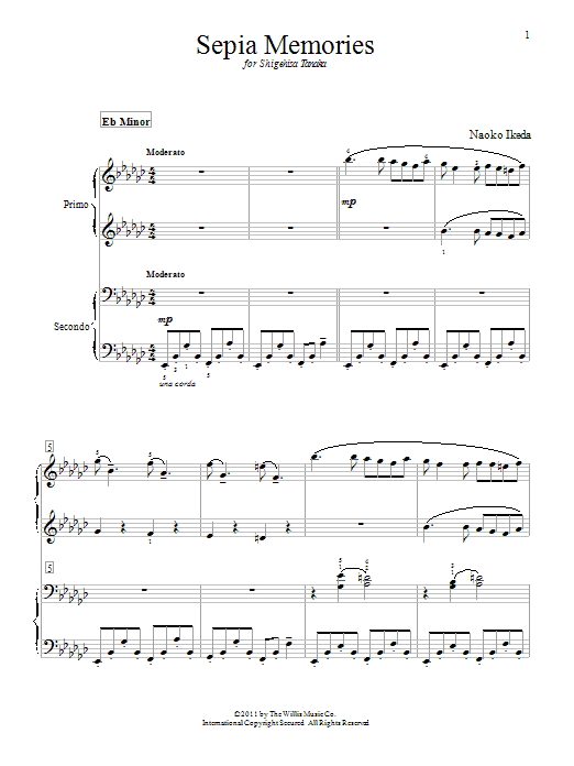 Naoko Ikeda Sepia Memories sheet music notes and chords. Download Printable PDF.